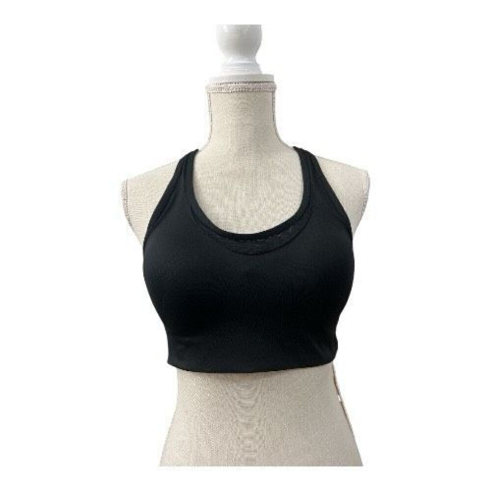 Victoria's Secret Pink Sport Bra M Ultimate Lightly Lined Black Back Closure